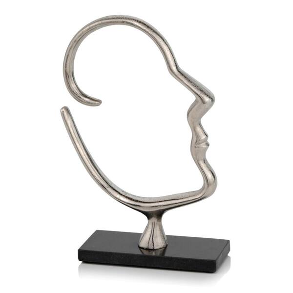 HomeRoots Metal Face Sculpture 2000480027 The Home Depot