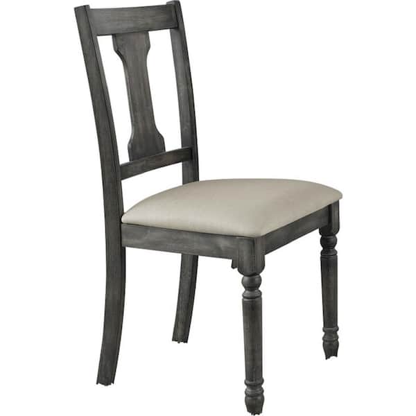 Unbranded Gray Linen Side Chair (Set of 2)