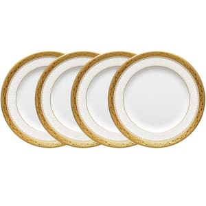 Odessa Gold 6.5 in. (Gold) Bone China Bread and Butter Plates, (Set of 4)
