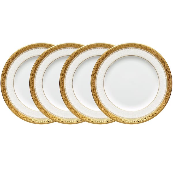 Noritake Odessa Gold 6.5 in. (Gold) Bone China Bread and Butter Plates, (Set of 4)