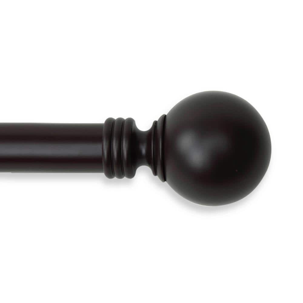 Globe 1-Inch Steel Curtain Pole with Turned Bases
