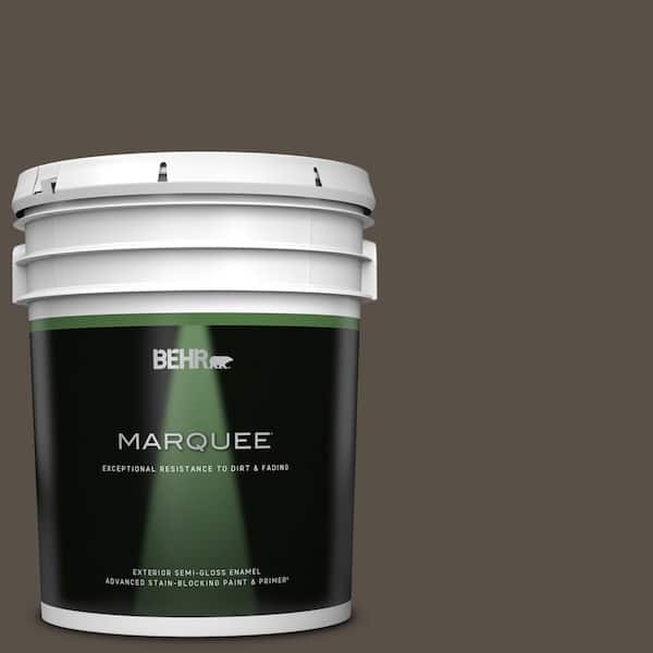 BEHR MARQUEE 5 gal. #N360-7 Potting Soil Semi-Gloss Enamel Exterior Paint & Primer