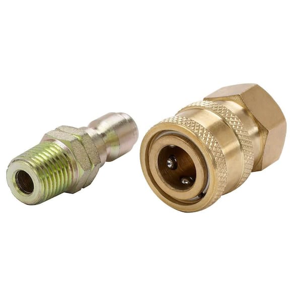 RYOBI 1/4 in. Male to 1/4 in. Female Quick-Connect NPT Brass Coupler