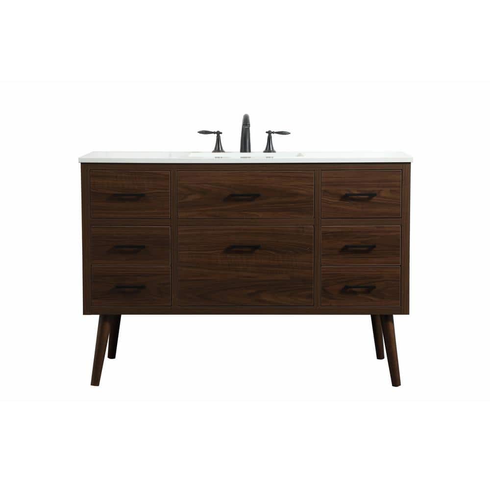 Simply Living 48 in. W x 22 in. D x 33.5 in. H Bath Vanity in Walnut with I