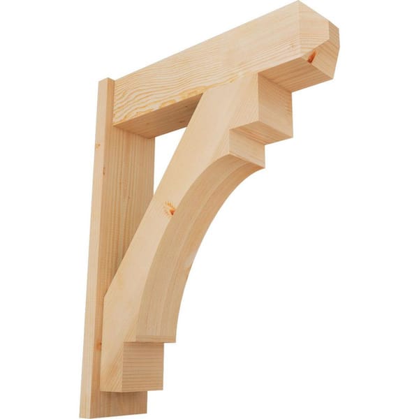 Ekena Millwork 8 in. x 36 in. x 28 in. Merced Craftsman Smooth Douglas Fir Outlooker