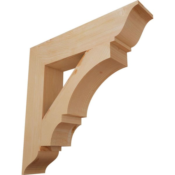 Ekena Millwork 5.5 in. x 30 in. x 30 in. Douglas Fir Balboa Traditional Smooth Bracket