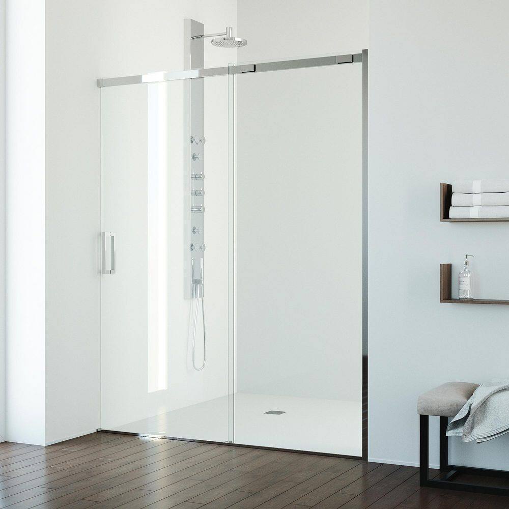 Amada 56 to 60 in. W x 74 in. H Frameless Shower Door in chrome and Clear Tempered Glass price history on PriceWatchPro