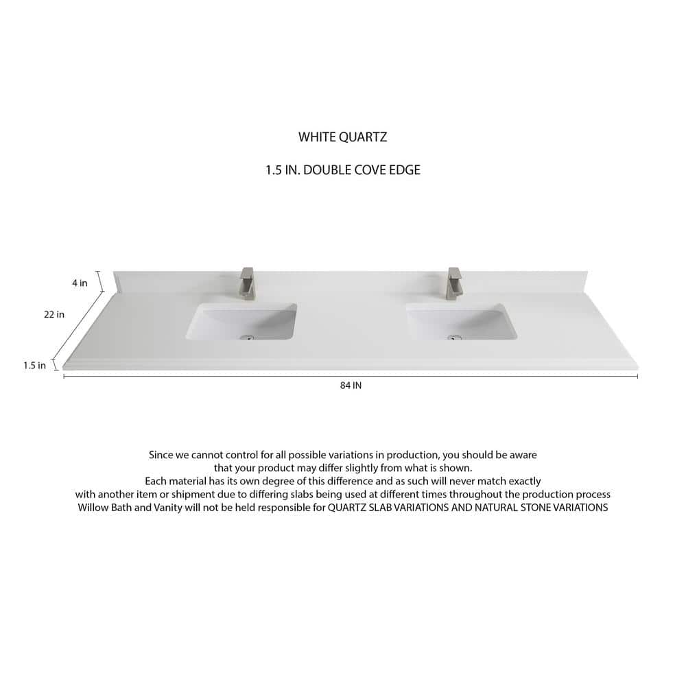 Sonoma 84'' Light Natural Teak Double Floating Vanity with Quartz Top
