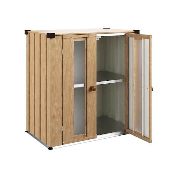 3 ft. W x 2 ft. D Brown Metal Rectangle Outdoor Storage Shed with Adjustable Shelf for Garden, Backyard (6 sq. ft.)