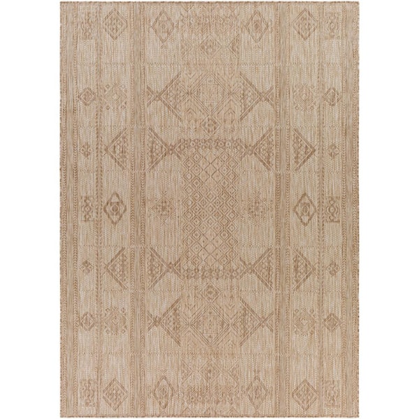Livabliss Ansted Cream 5 ft. x 7 ft. Global Indoor/Outdoor Area Rug
