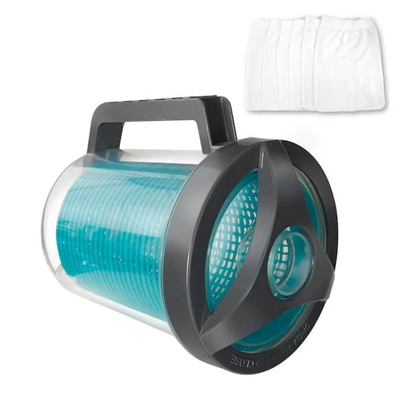 Swimming Pool In-line Leaf Canister for Suction/Automatic Cleaner with Plastic Mesh Basket and Mesh Bags(6pcs)