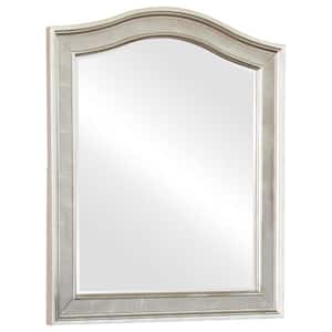 36 in. x 1.75 in. Transitional Style Modern Arch Framed Silver Vanity Mirror