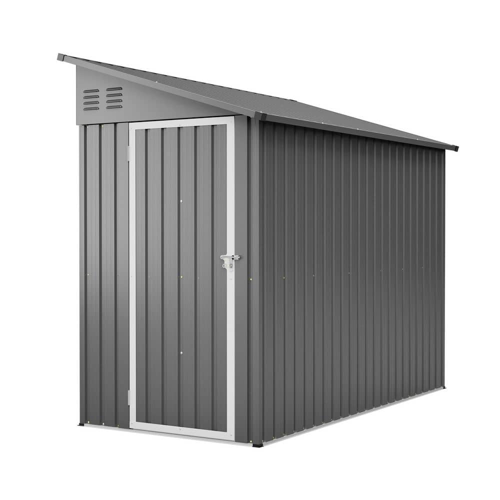 4 ft. W x 8 ft. D Metal Storage Shed, Waterproof Outdoor Storage Shed, Gray (27 sq. ft.) price history on PriceWatchPro