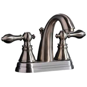 Classic 4 in. Centerset 2-Handle High-Arc Bathroom Faucet in Brushed Nickel