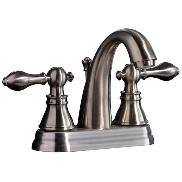 Kingston Brass Classic 4 in. Centerset 2-Handle High-Arc Bathroom Faucet in Brushed Nickel