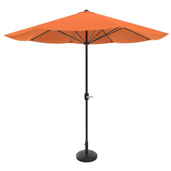 Pure Garden 9 ft. Market Patio Umbrella with Base in Terracotta
