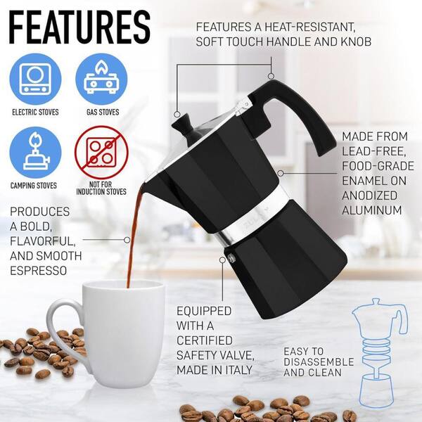 Zulay Kitchen 9-Cup Premium Moka Pot Stovetop Espresso Maker