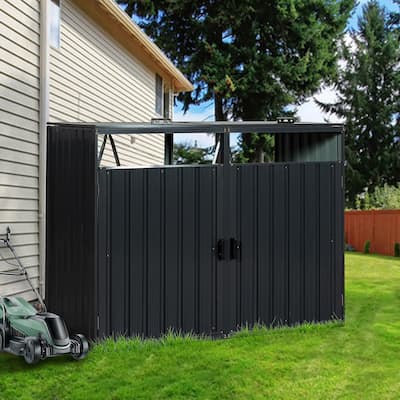 Leisure Season 65 in. x 38 in. x 53 in. Cedar Brown Trash Can Storage Large  Horizontal Refuse Storage Shed RSS2001L - The Home Depot