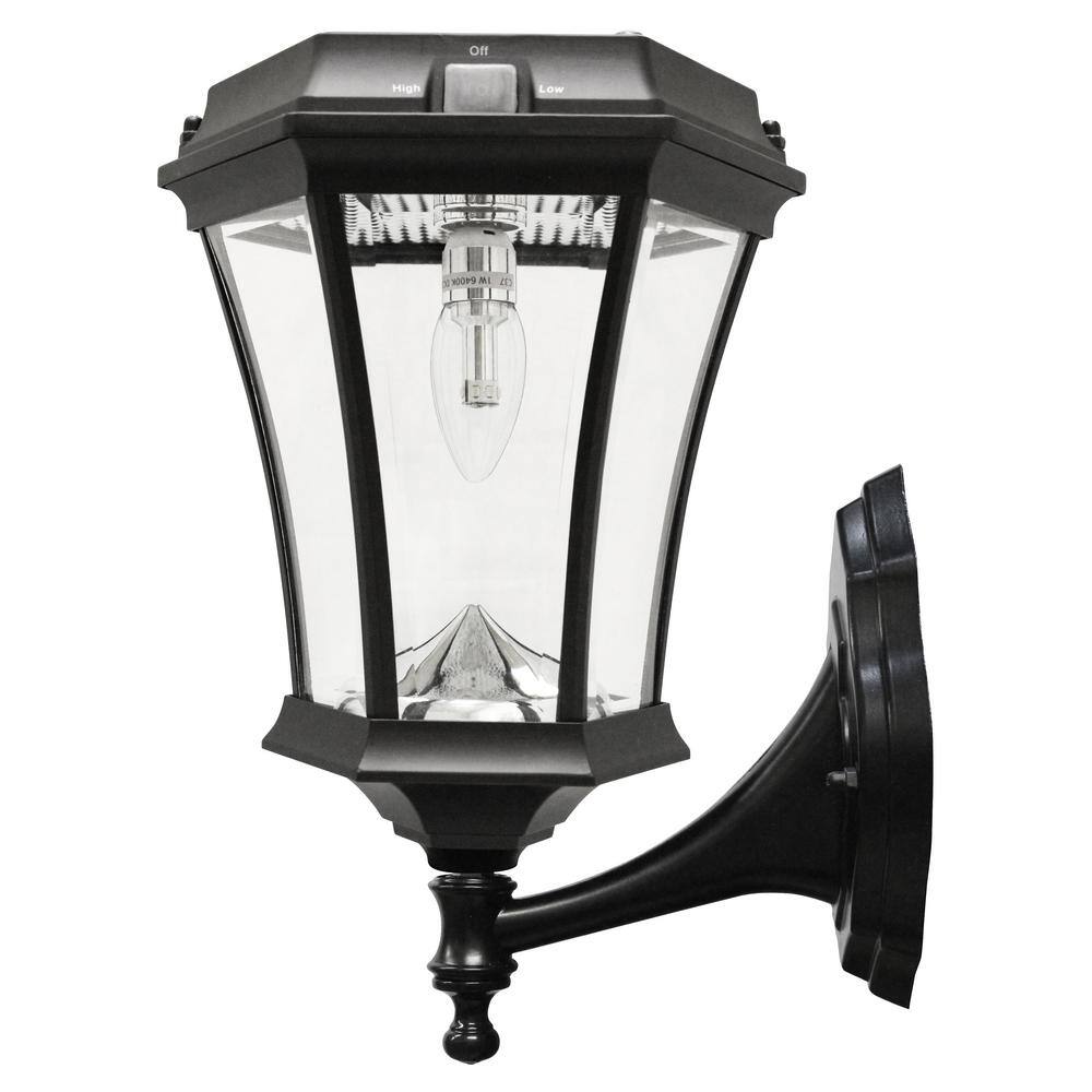 Victorian Black Aluminum Solar LED Lamp Post with Motion Sensor