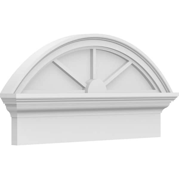 Ekena Millwork 2-3/4 in. x 26 in. x 13-3/8 in. Segment Arch 3-Spoke Architectural Grade PVC Combination Pediment Moulding