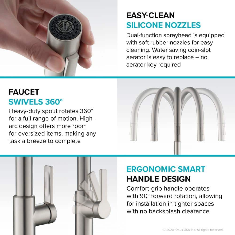 Stainless Steel Single Handle Pull Down Kitchen Faucet