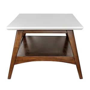 Avalon 48 in. Off-White/Pecan Rectangle Wood Coffee Table