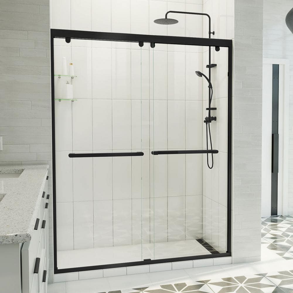 Charisma-X 60 in. W x 76 in. H Frameless Sliding Bypass Shower Door in Matte Black price history on PriceWatchPro