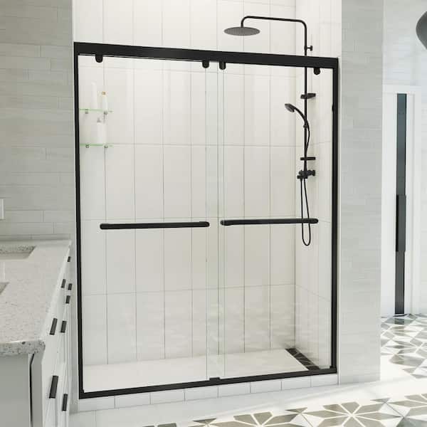DreamLine Charisma-X 60 in. W x 76 in. H Frameless Sliding Bypass Shower Door in Matte Black