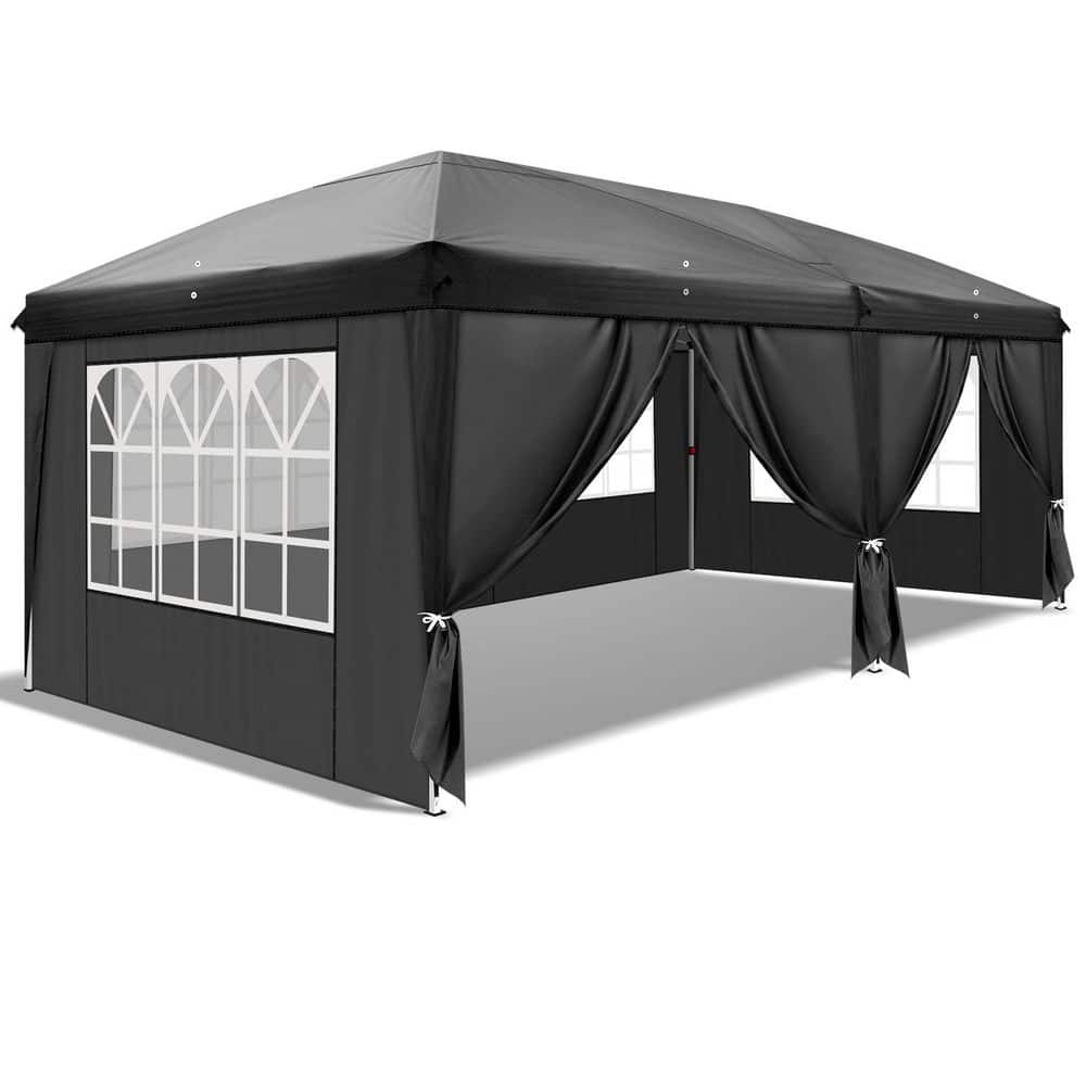 10 ft. x 20 ft. Pop-up Canopy Tent with 6 Sidewalls, 2 Doors and 4 Windows,Portable Outdoor Shelter with Carry Bag price history on PriceWatchPro