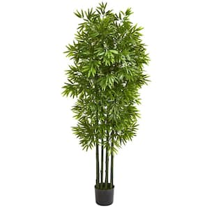 Indoor/Outdoor 64 in. Bamboo Artificial Tree with Green Trunks UV Resistant