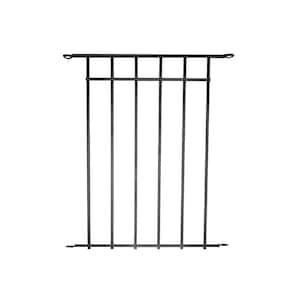 Quick Fence Series 1.65 in. W x 34 in. H Black Steel Coral Fence Wide Panel