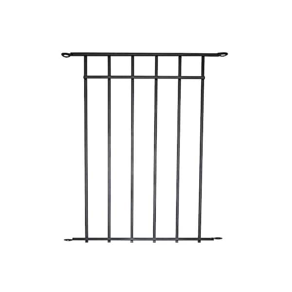 NUVO IRON Quick Fence Series 29 in. W x 34 in. H Black Steel Coral Fence Panel