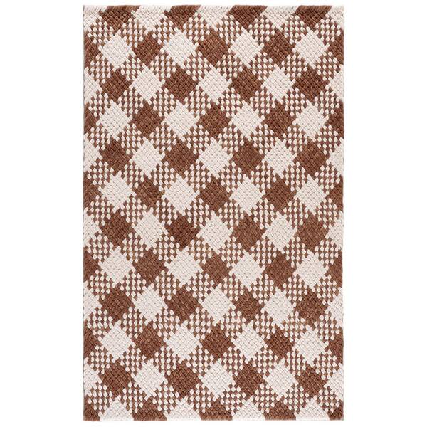Natural Fiber Couture 6 ft. x 9 ft. Rust/Ivory Check Area Rug
