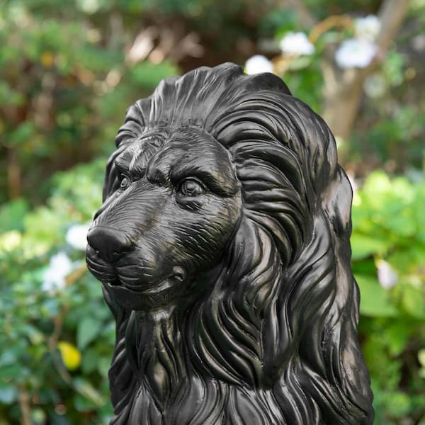 Glitzhome Set of 2-36.25 in.H Oversized MGO Black Guardian Sitting
