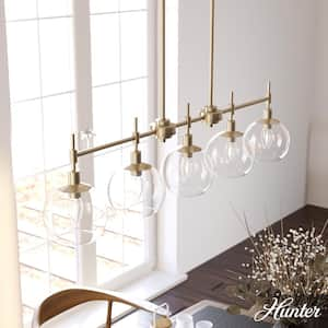 Xidane 5-Light Alturas Gold Billiard Chandelier With Clear Glass Shades