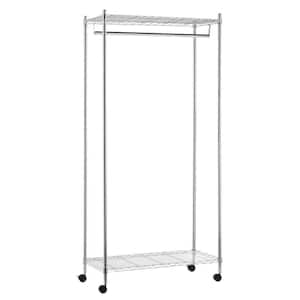 Chrome Steel Clothes Rack 35.83 in. W x 76.77 in. H