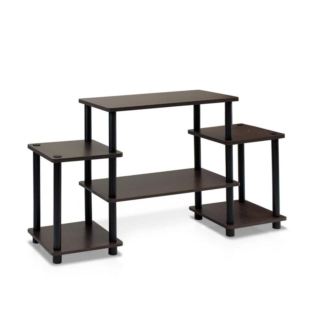 Sleek 41'' Dark Brown and Black Multimedia Storage Cabinet