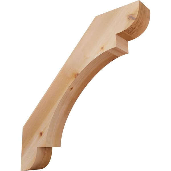 Ekena Millwork 5 1/2"W x 36"D x 36"H Olympic Smooth Knee Brace, Western Red Cedar