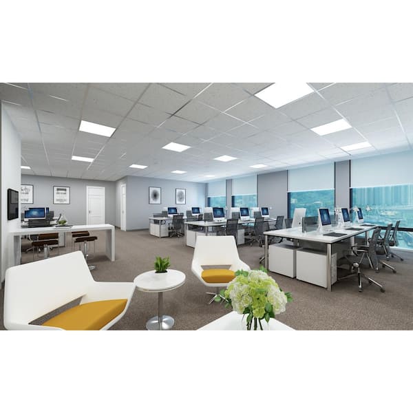 HALCO LIGHTING TECHNOLOGIES 24 in. x 24 in. 20/30/35-Watt 2454-4044 Lumens White Integrated LED Flat Panel Backlit, Color Selectable 3500 4000 5000K