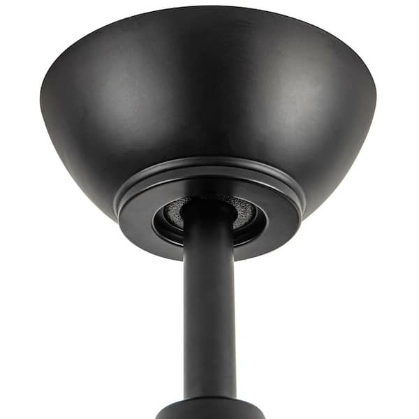 Aubrey 42 in. 2-Light Indoor Black Ceiling Fan with Blue Swirl Hand-Cut Glass Shade and Remote Control