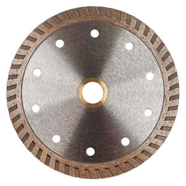 EDiamondTools 4.5 in. Turbo Diamond Saw Blades for Concrete or Masonry, 1.5 in. Cutting Depth, Wet or Dry, 7/8 in. to 5/8 in. Arbor