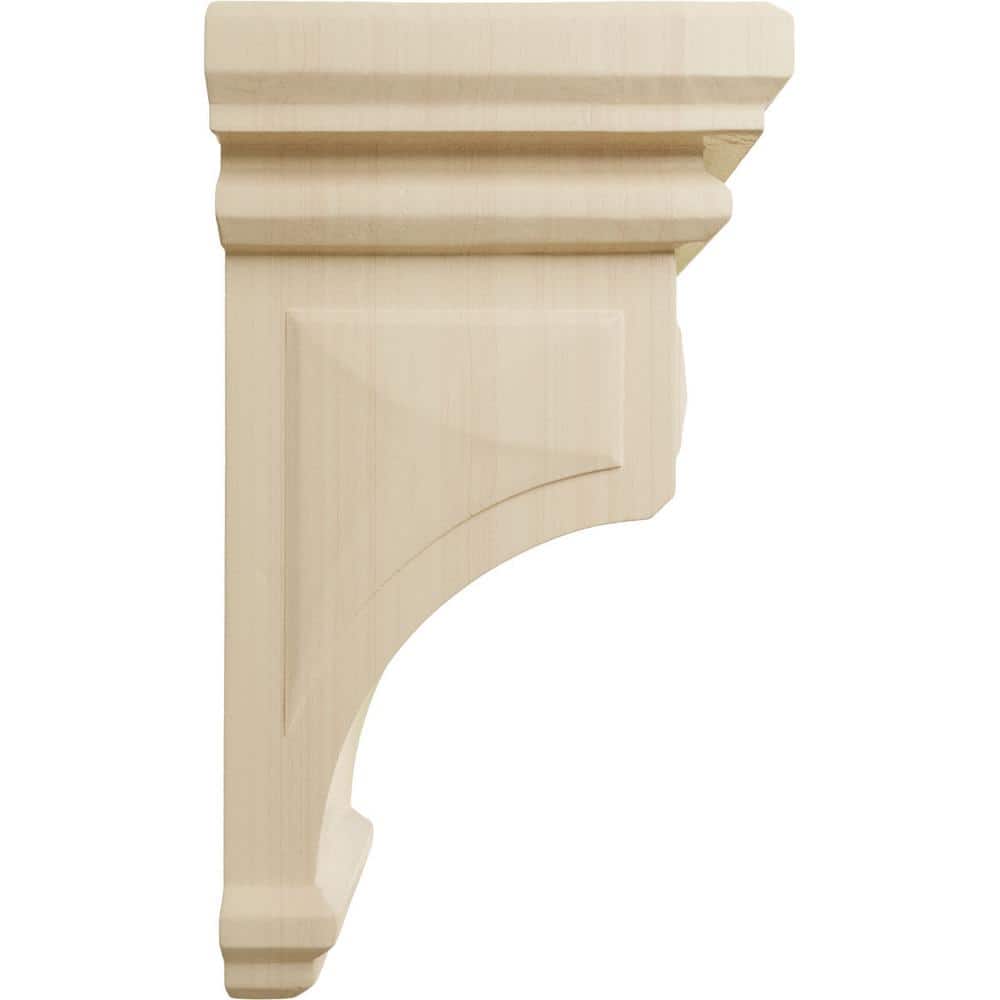 Large Natural Rubberwood Hand-Carved Woodruff Corbel