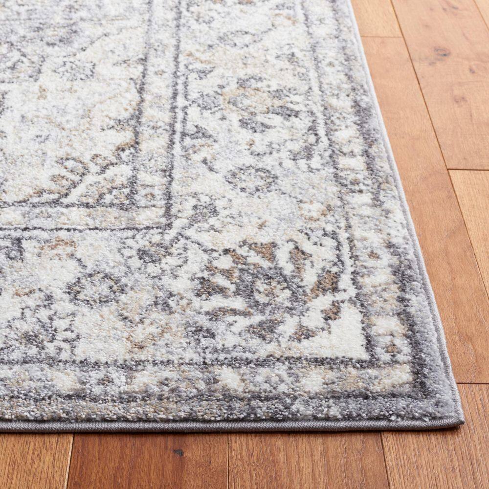Opal Grey and Ivory Synthetic 4' x 6' Area Rug