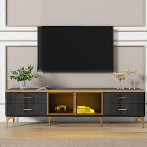 67 in. White Functional TV Stand Cabinet Storage Entertainment Center Media Console with 2 Drawers for TVs up to 80 in.