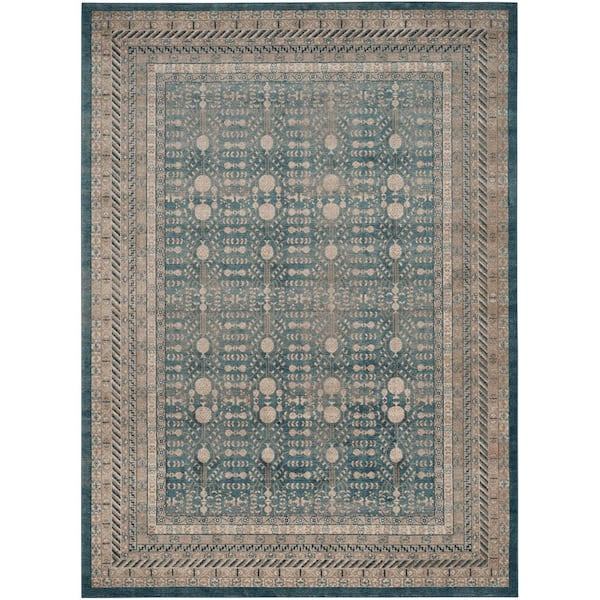 Sofia 10 ft. x 14 ft. Blue/Beige Oriental Area Rug
