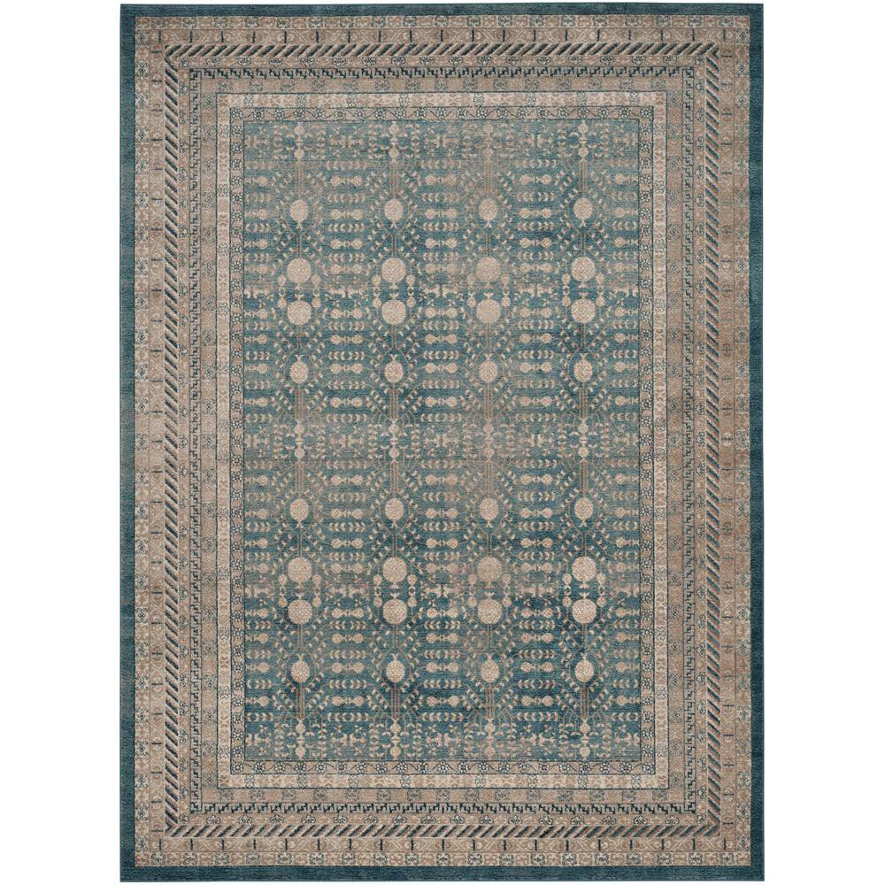 SAFAVIEH Sofia Collection SOF378C Vintage Oriental Distressed Non-Shedding Living Room Bedroom Dining Home Office Area Rug Beige 11' x 15' Blue