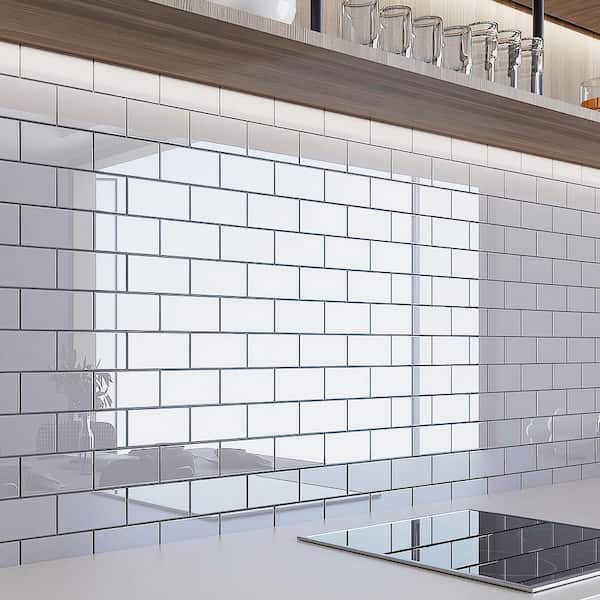 Giorbello Lavender Gray 3 in. x 6 in. x 8mm Glass Subway Wall Tile (5 sq. ft./Case)