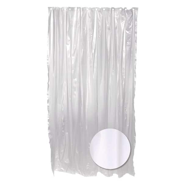 Zenna Home 70 in. W x 72 in. H Lightweight Vinyl Shower Liner in Frosty