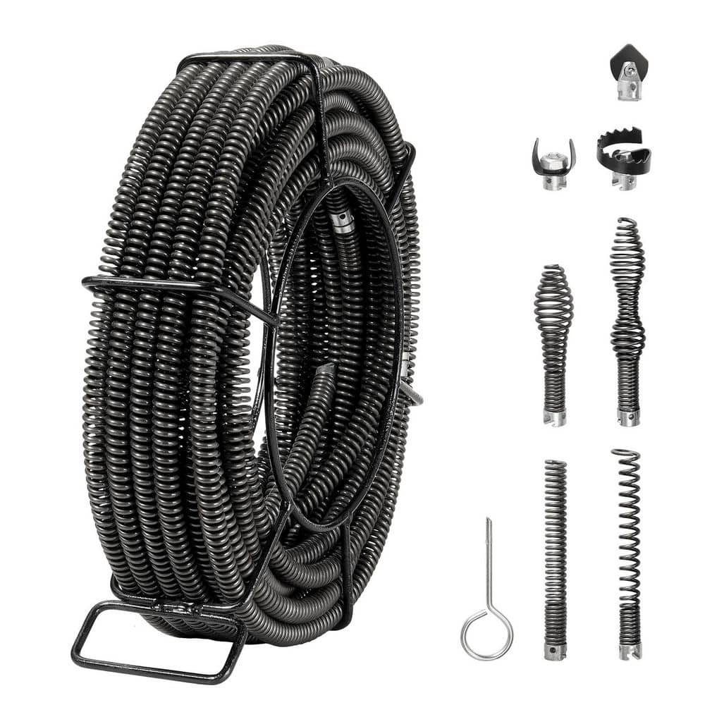 Drain Cleaning Cable 66 FT. x 5/8 in., Professional Sectional Drain Cleaner Cable with 7 Cutters for 0.8 to 3.9in. Pipes price history on PriceWatchPro