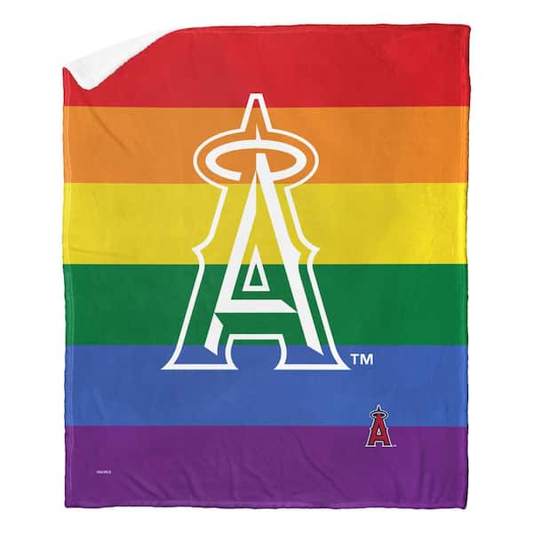 THE NORTHWEST GROUP MLB Angels Pride Series Silk Touch Sherpa Multicolor Throw